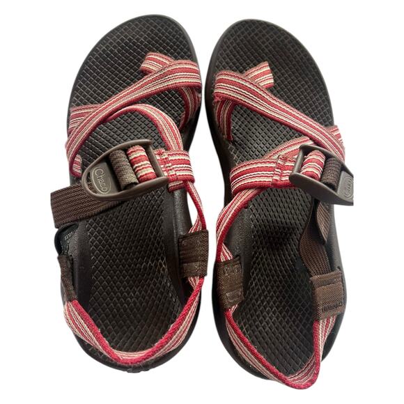 Chaco Z2 Toe Strap Sandals Womens 7 Brown Red Orange - Picture 8 of 8